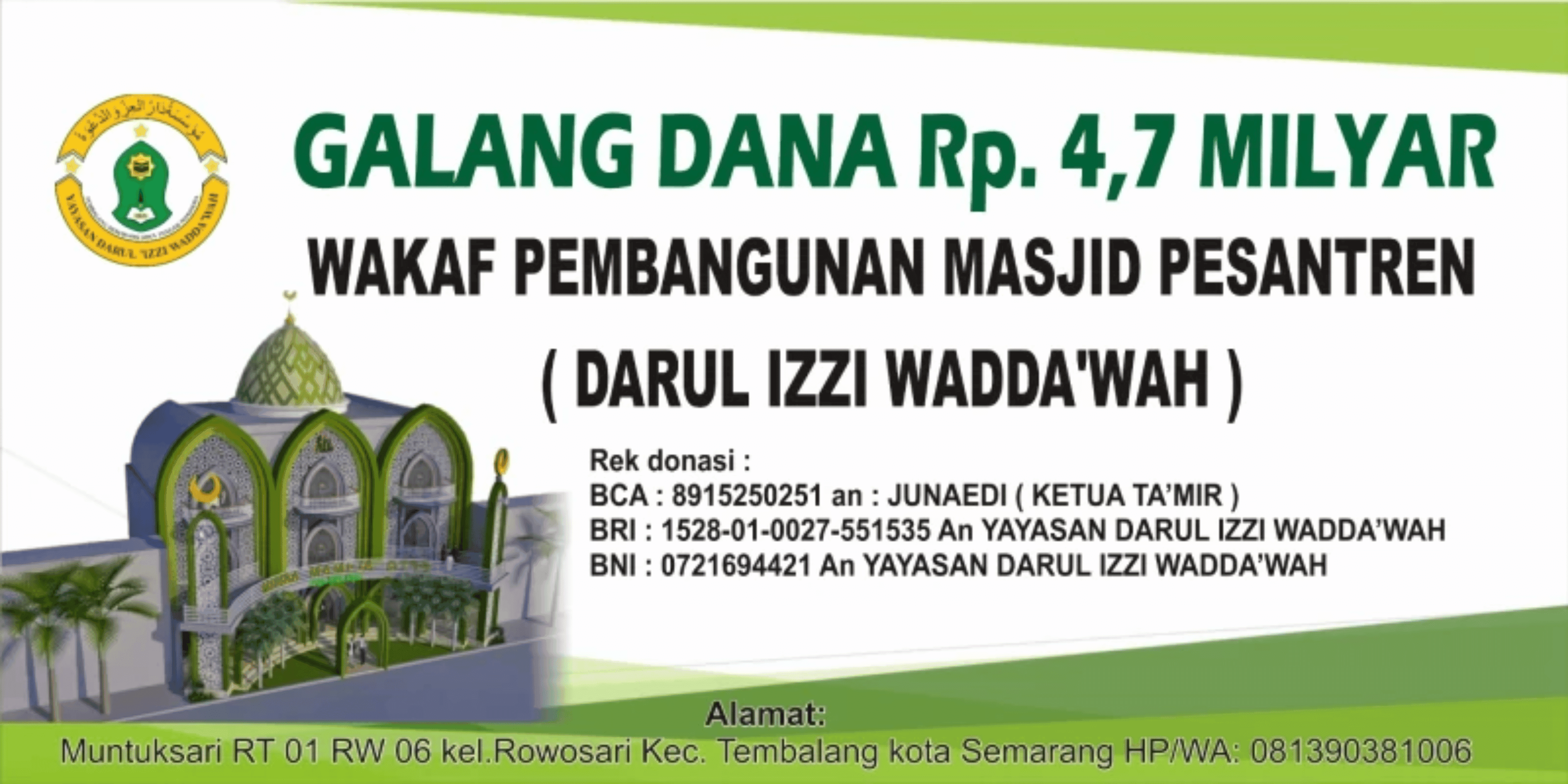 Pembagunan Masjid Yayasan Darul 'Izzi Wadda'wah